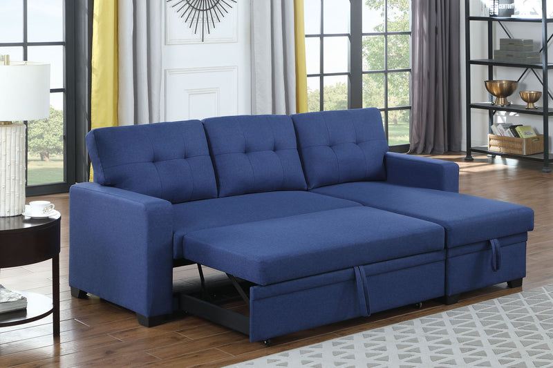Upholstered Pull Out Sectional Sofa With Chaise - R&R Furniture Gallery (Fountain Valley, CA)