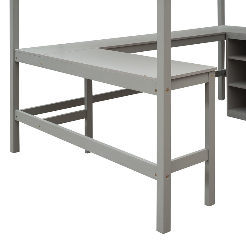 Loft Bed With Shelves With Desk - R&R Furniture Gallery (Fountain Valley, CA)