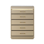 Gigi - Chest With LED Lights Chest, 5 Drawers, LED Lighting, Rounded Edges - Gold