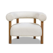 Fuji - Mid Century Modern Barrel Accent Arm Chair - Ivory White - R&R Furniture Gallery (Fountain Valley, CA)