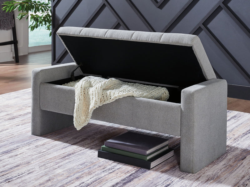 Akselman - Storage Bench - Gray - R&R Furniture Gallery (Fountain Valley, CA)