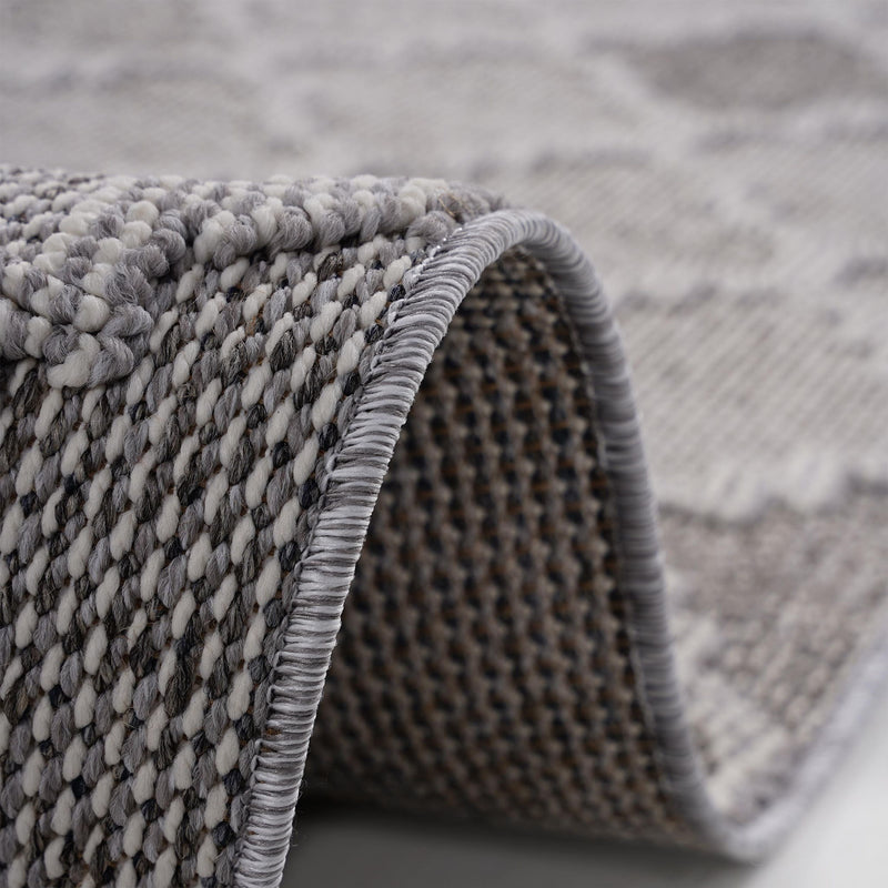 Guros - 8' X 10' Trellis Indoor / Outdoor Area Rug - White / Gray - R&R Furniture Gallery (Fountain Valley, CA)