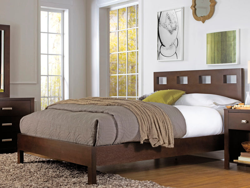 Riva Full-size Platform Bed in Chocolate Brown
