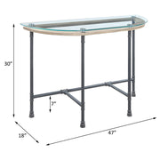 Brantley - Sofa Table - Clear Glass & Sandy Gray - R&R Furniture Gallery (Fountain Valley, CA)