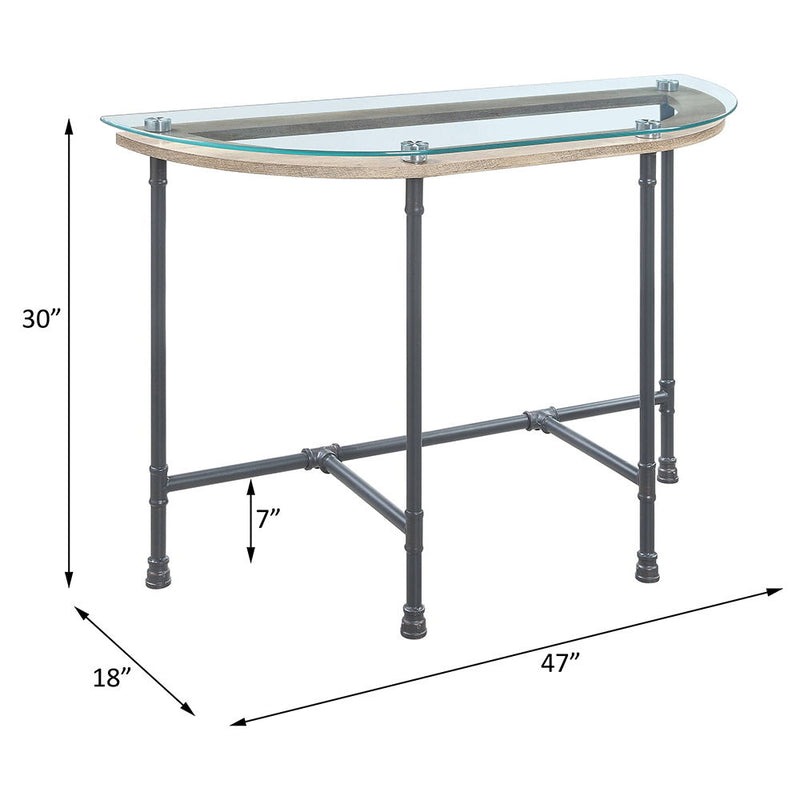 Brantley - Sofa Table - Clear Glass & Sandy Gray - R&R Furniture Gallery (Fountain Valley, CA)
