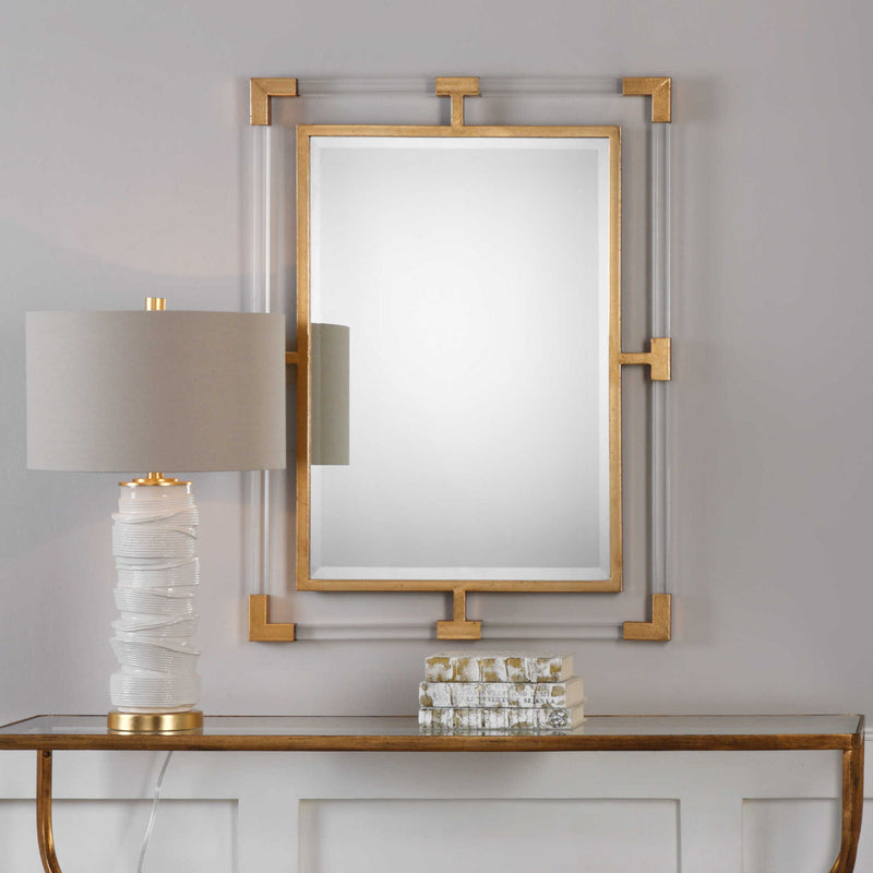 Uttermost Balkan iron wall mirror with decorative metal frame, showcasing a stylish and modern design for wall decor.