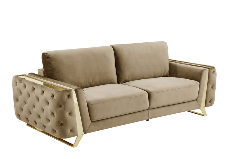 1051 - Contemporary Velvet Sofa - R&R Furniture Gallery (Fountain Valley, CA)