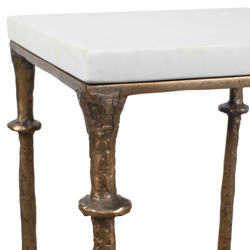 Penelope - Marble Accent Table - Brass / White