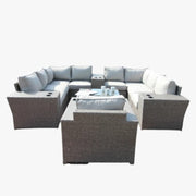 Outdoor Wicker Sectional With Weather Resistant Cushions And Table - R&R Furniture Gallery (Fountain Valley, CA)