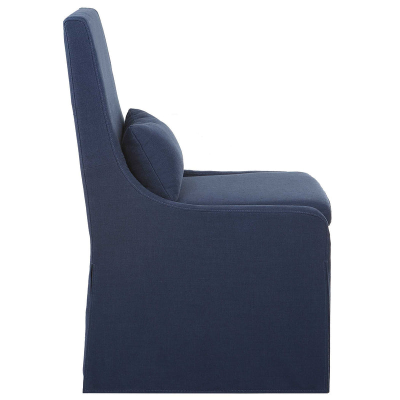 Uttermost Coley armless side chair with upholstered beige fabric and wooden legs, modern design perfect for living spaces.
