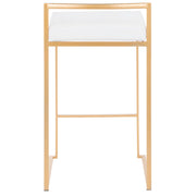 Lumi Source Fuji contemporary glam counter stool set with sleek design and modern upholstery, set of two.