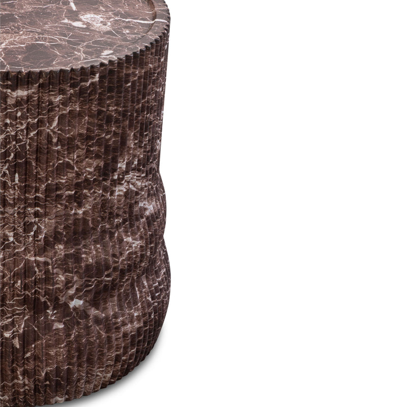 Cilla - Faux Levanto Marble Indoor/Outdoor Concrete Side Table - Red - R&R Furniture Gallery (Fountain Valley, CA)