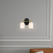Vortex - 2 Lights Vanity In Style For Over Bathroom Mirror Wall Sconce - Black / Gold / White - R&R Furniture Gallery (Fountain Valley, CA)