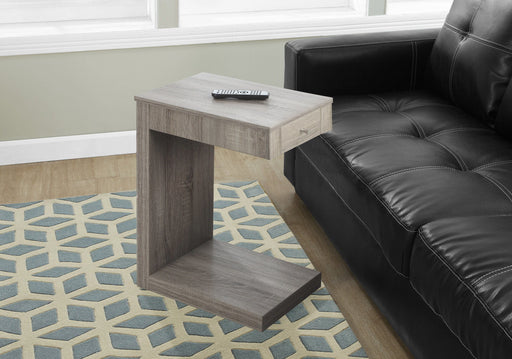 Accent Table, C - Shaped Contemporary & Modern - Taupe - R&R Furniture Gallery (Fountain Valley, CA)