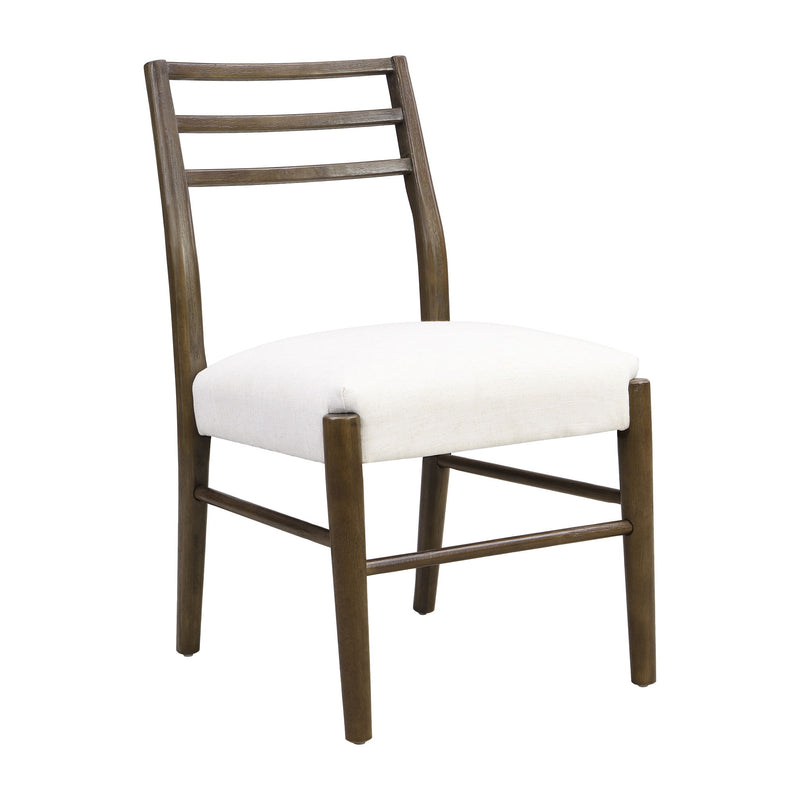Noble House farmhouse style dining chair set with ladder back design, featuring six wooden chairs for kitchen or dining room use.