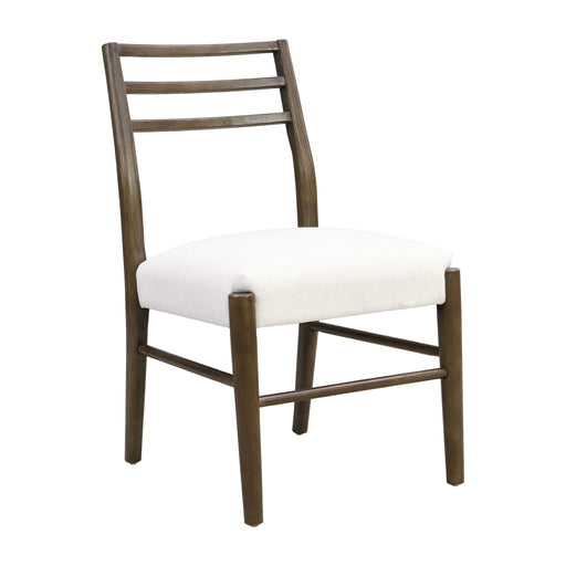 Noble House farmhouse style dining chair set with ladder back design, featuring six wooden chairs for kitchen or dining room use.