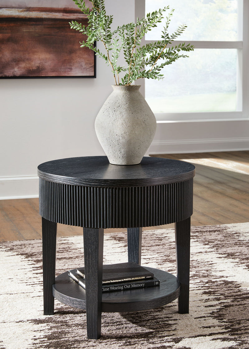 Marstream - Round End Table - Black - R&R Furniture Gallery (Fountain Valley, CA)