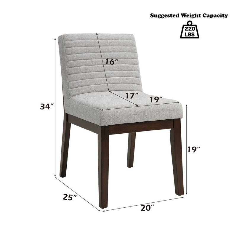 Edwyn - Side Chair (Set of 2) - Gray Fabric & Brown - R&R Furniture Gallery (Fountain Valley, CA)