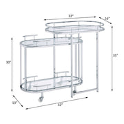 Piffo - Serving Cart Set - Clear Glass & Chrome - R&R Furniture Gallery (Fountain Valley, CA)