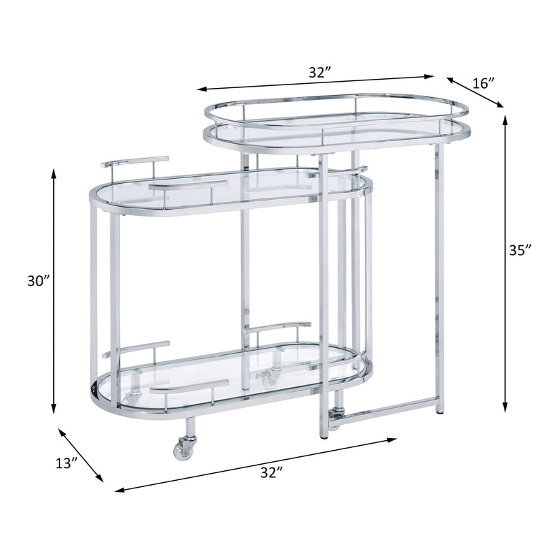 Piffo - Serving Cart Set - Clear Glass & Chrome - R&R Furniture Gallery (Fountain Valley, CA)