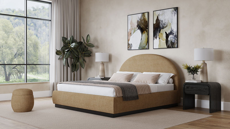 Flex Queen-Size Upholstered Bed in Porcini Chenille (2026)