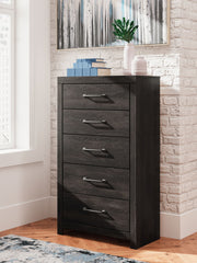 Hollivern - Five Drawer Chest - Dark Gray - R&R Furniture Gallery (Fountain Valley, CA)