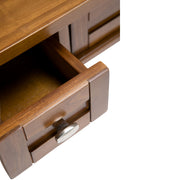 Handcrafted Warm Shaker wooden writing desk by Simpli-Home with clean lines and a smooth finish, ideal for home office or study space.