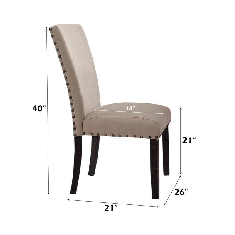 Nolan - Side Chair (Set of 2) - Linen & Salvage Dark Oak - R&R Furniture Gallery (Fountain Valley, CA)