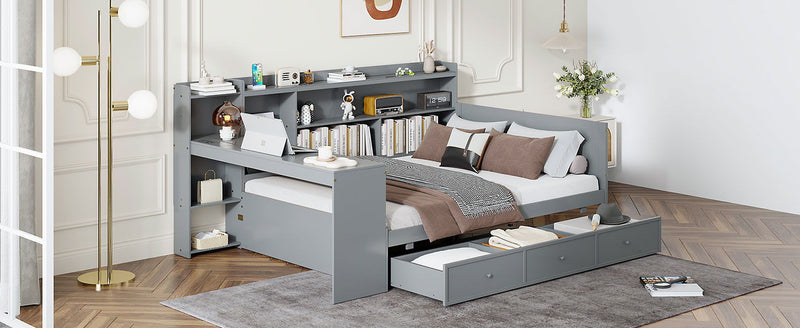 Daybed With 3 Drawers USB Ports And Desk - R&R Furniture Gallery (Fountain Valley, CA)