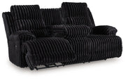 Rhine Falls - Reclining Power Sofa With Drop Down Table - Onyx - R&R Furniture Gallery (Fountain Valley, CA)
