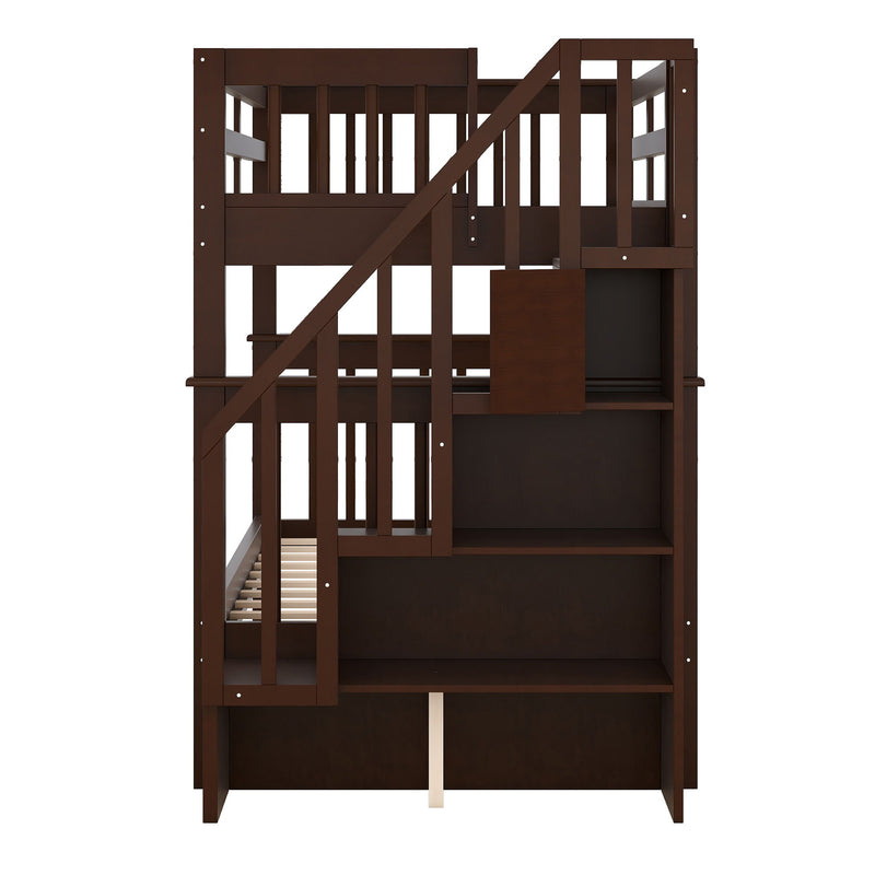 Stairway Bunk Bed With Storage And Guard Rail For Bedroom - R&R Furniture Gallery (Fountain Valley, CA)