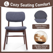 Set of two upholstered Noble House comfort dining chairs with padded seats and high backs, perfect for modern kitchen or dining room.