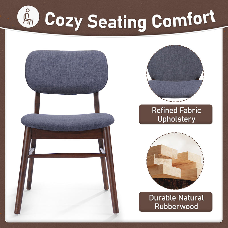 Set of two upholstered Noble House comfort dining chairs with padded seats and high backs, perfect for modern kitchen or dining room.