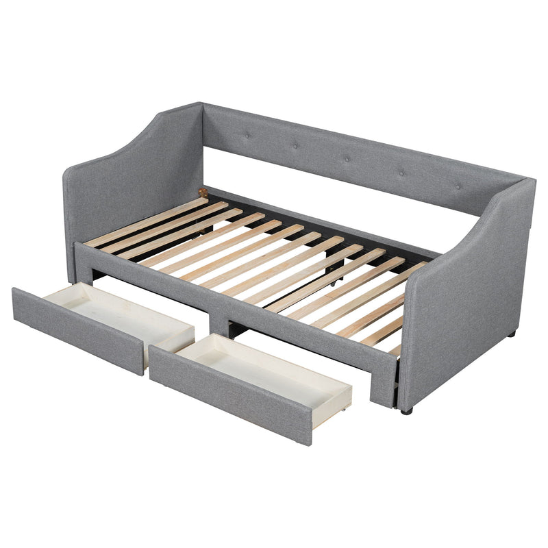 Upholstered Daybed With 2 Drawers - R&R Furniture Gallery (Fountain Valley, CA)