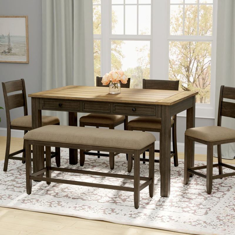6 Piece Gathering Dining Set - R&R Furniture Gallery (Fountain Valley, CA)