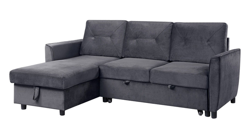 Hudson - Reversible Sleeper Sectional Sofa With Storage Chaise - Dark Gray - R&R Furniture Gallery (Fountain Valley, CA)