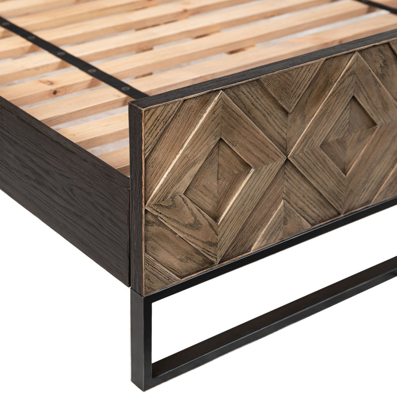 Modena - Queen Bed - Medium Brown Natural And Black