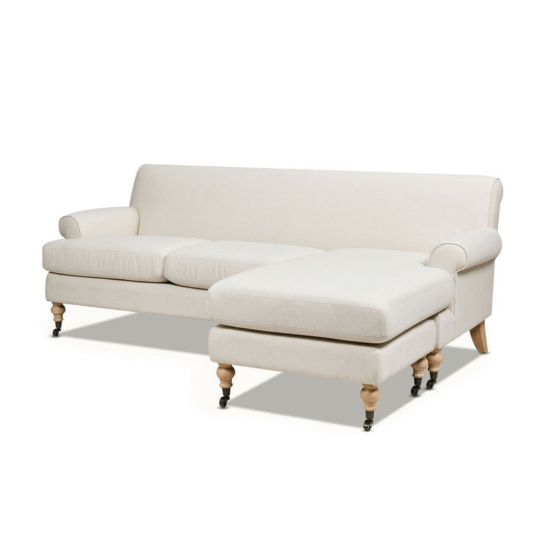 Alana - L-Shape Reversible Sectional Sofa - Light Beige - R&R Furniture Gallery (Fountain Valley, CA)