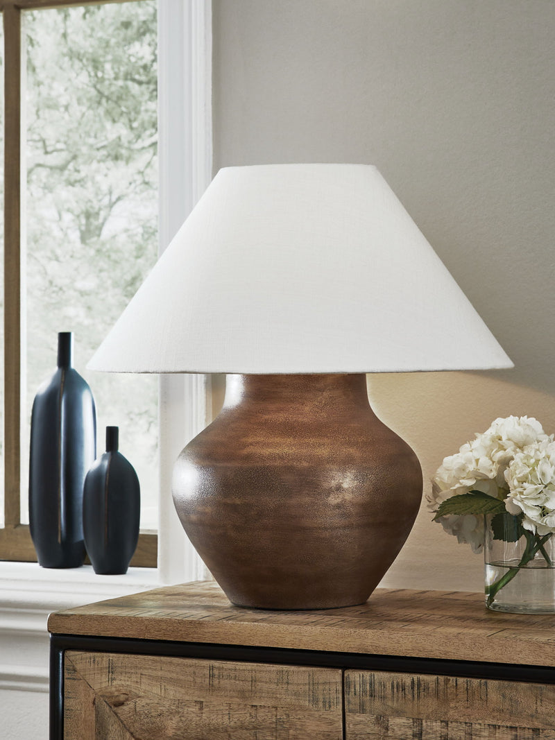 Whitham - Metal Table Lamp - Antique Copper Finish - R&R Furniture Gallery (Fountain Valley, CA)