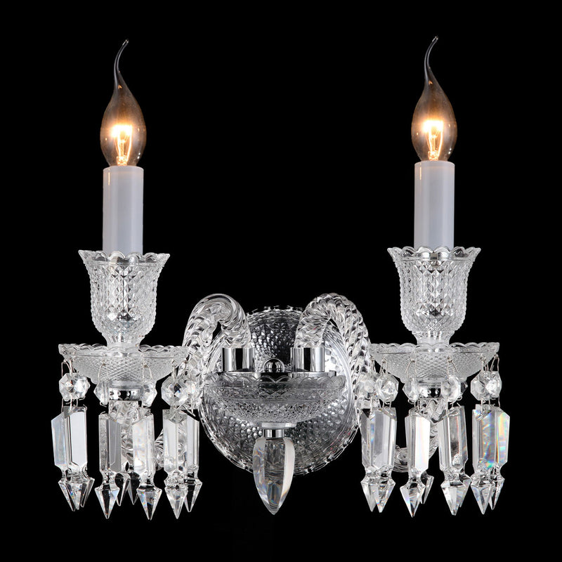 Michael Amini Lighting - Treviso 2-Light Traditional Crystal Wall Sconce - Clear