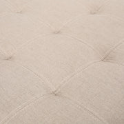 Noble House Isabella contemporary storage ottoman with cushioned top and wooden legs, ideal for living room decor.