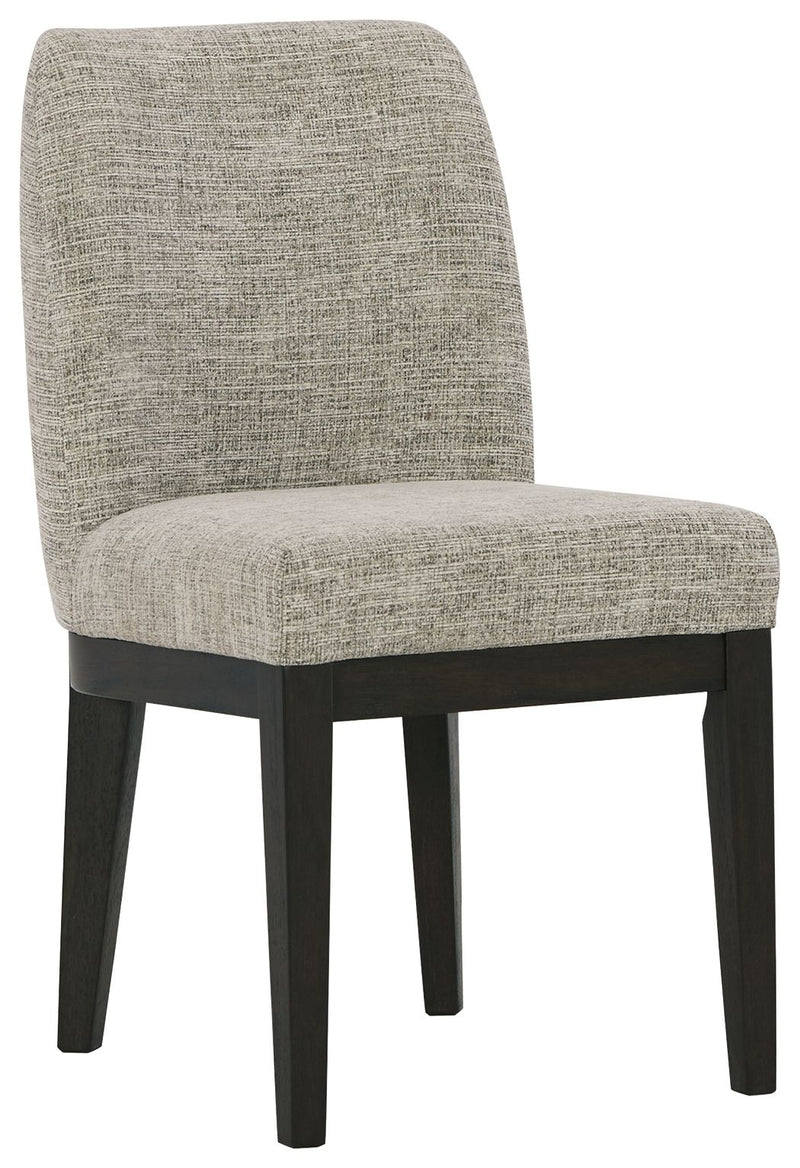 Burkhaus - Dining UPH Side Chair (Set of 2) - Beige / Dark Brown - R&R Furniture Gallery (Fountain Valley, CA)