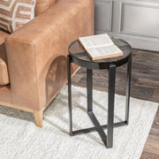Gallie - Round Accent Table - Black - R&R Furniture Gallery (Fountain Valley, CA)