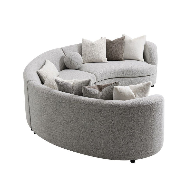 Ivria - Sectional Sofa With 9 Pillows - Gray Boucle - R&R Furniture Gallery (Fountain Valley, CA)