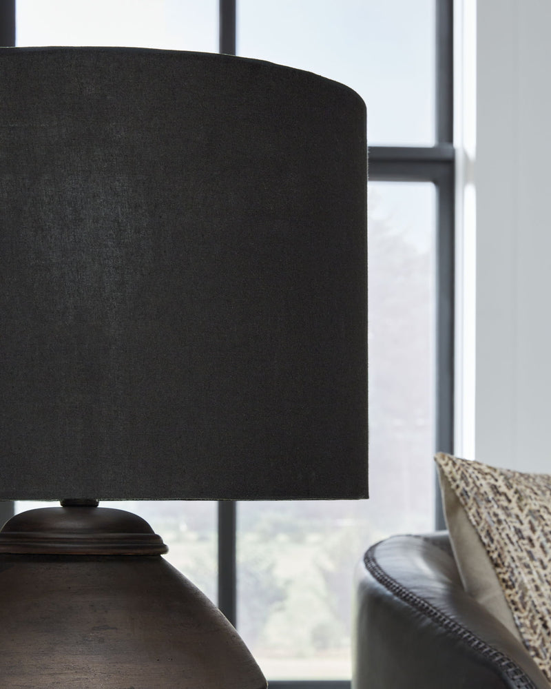 Naareman - Terracotta Table Lamp - Metallic Black - R&R Furniture Gallery (Fountain Valley, CA)