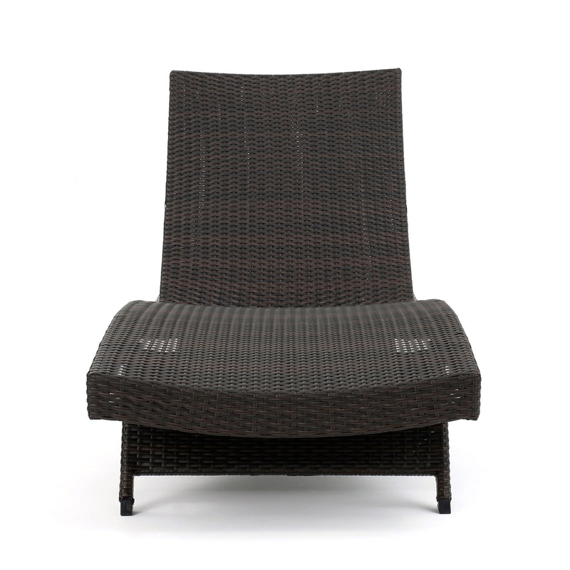 Mysticism Outdoor Chaise Lounge With Adjustable Backrest And Foldable Legs - Brown Multi - R&R Furniture Gallery (Fountain Valley, CA)