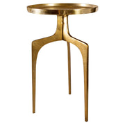 Uttermost Kenna accent table with a sleek round top and elegant metal base, ideal for stylish living room or bedroom decor.