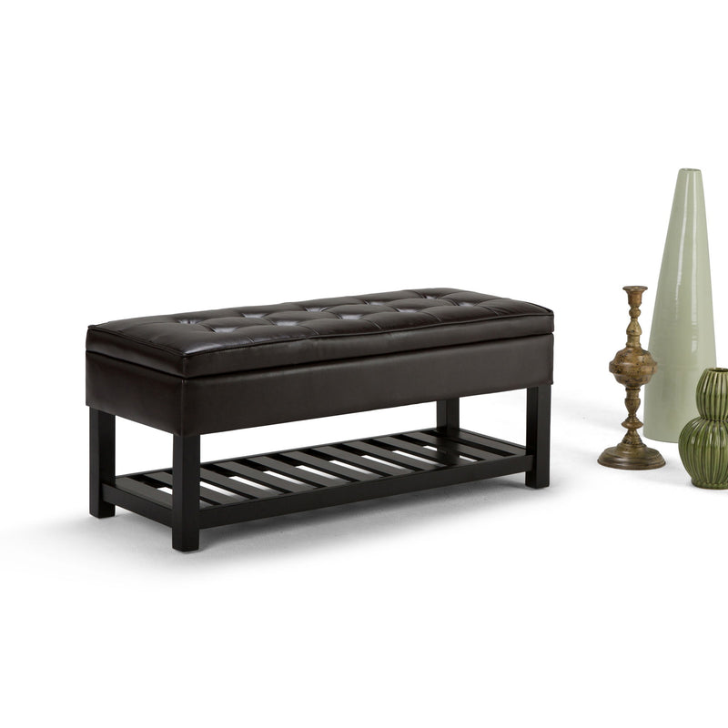 Cosmopolitan - Storage Ottoman Bench With Open Bottom - Tanners Brown - R&R Furniture Gallery (Fountain Valley, CA)