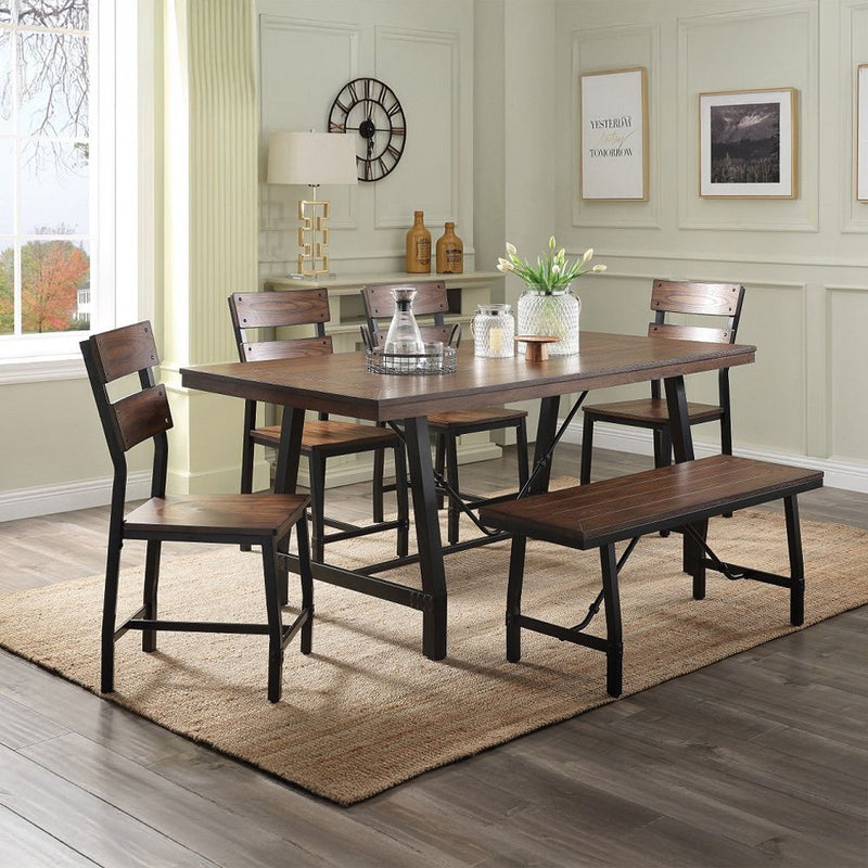Mariatu - Bench - Oak & Black - R&R Furniture Gallery (Fountain Valley, CA)