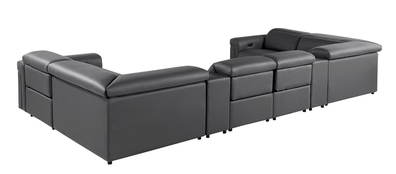1126 - 8-Piece U-Shaped Sectional Sofa In With 4 Power Recliners & Power Headrest